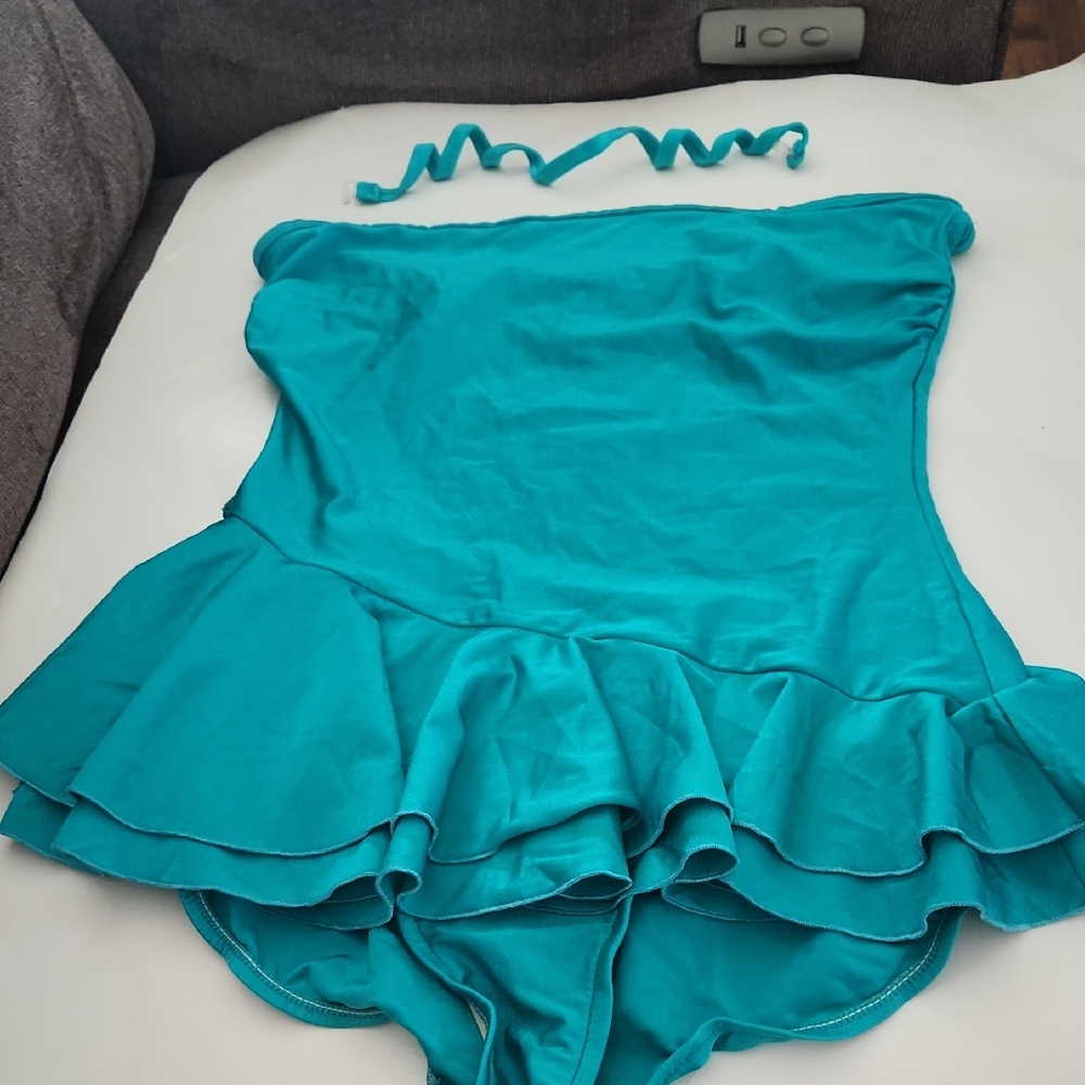 Teal Vintage Womans One Piece Swimsuit